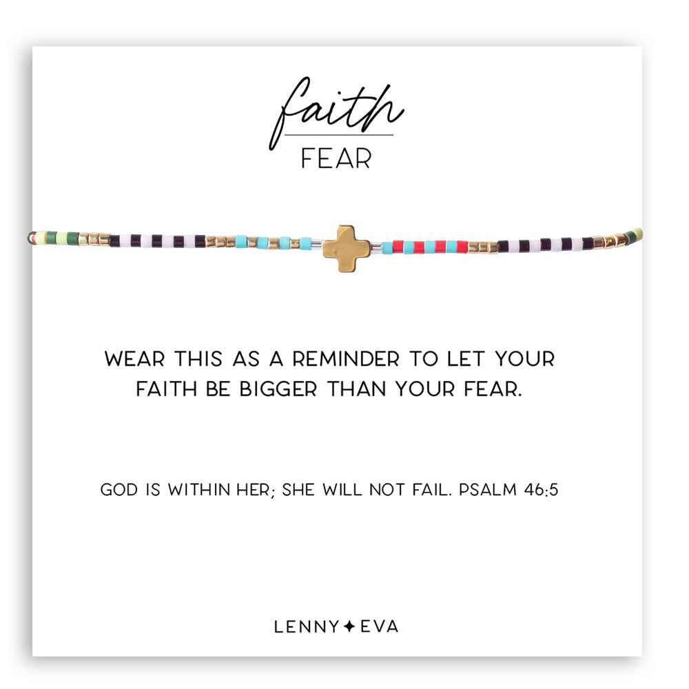 Faith Over Fear Cross Cord Bracelet – Lenny and Eva