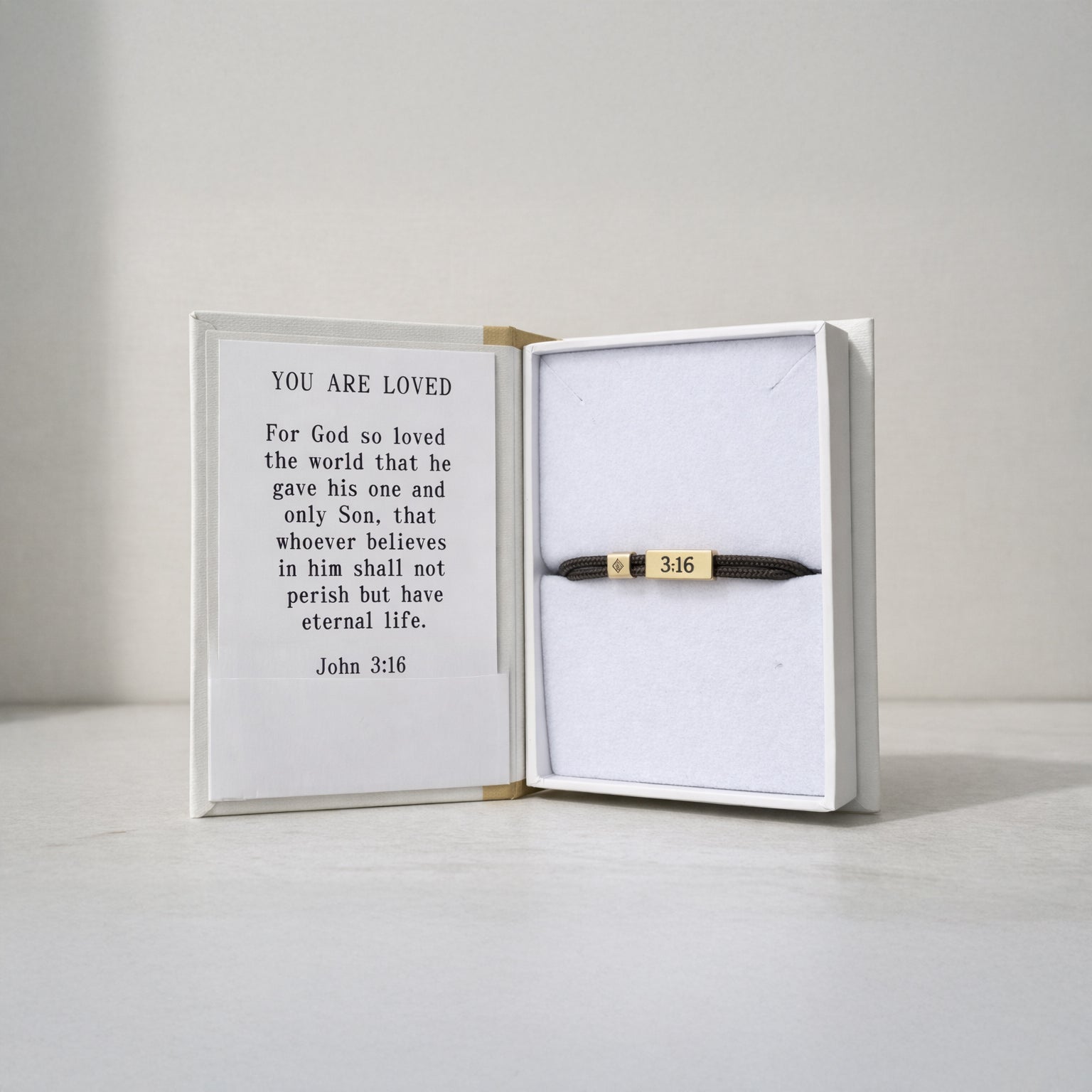 Sentiment Cord Bracelet-John 3:16, You Are Loved – Lenny and Eva