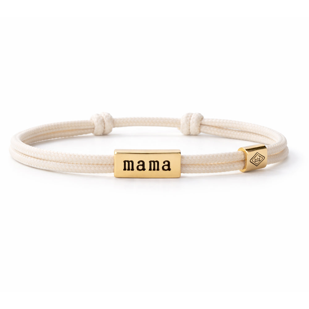 Sentiment Cord Bracelet-Mama, Ivory – Lenny and Eva
