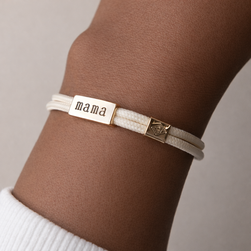 Sentiment Cord Bracelet-Mama, Ivory – Lenny and Eva
