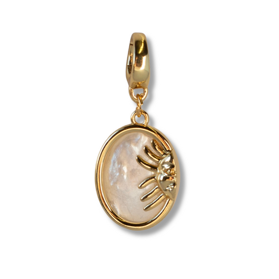 Sun Medallion Charm, Mother of Pearl