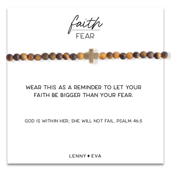Faith Over Fear Cross Bracelet-Amazonite