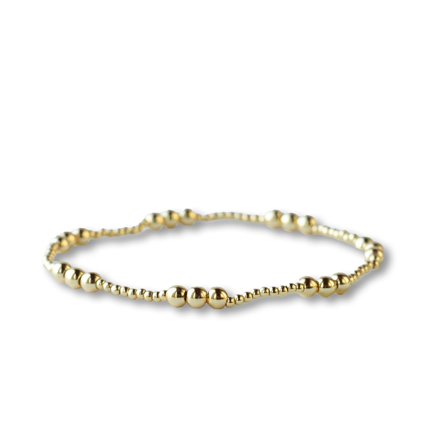 Gilded Gold Beaded Stretch Bracelets, Trio, Smooth – Lenny and Eva