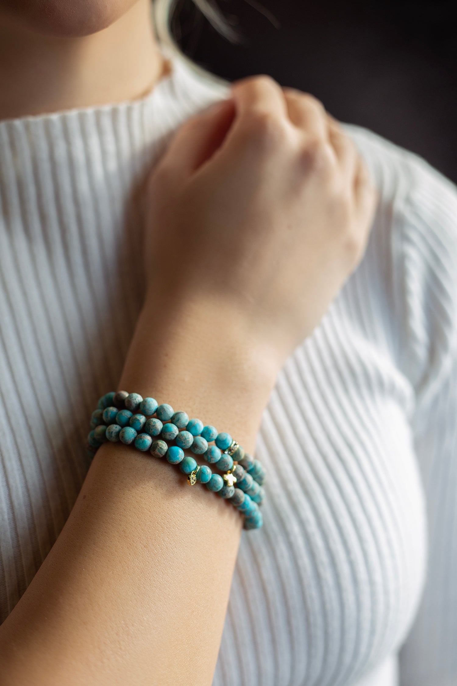 [Haleine]Gemstone Bracelet Pale Blue★男女共用 Haleine]Gemstone Bracelet Pale Blue☆男女共用 Haleine