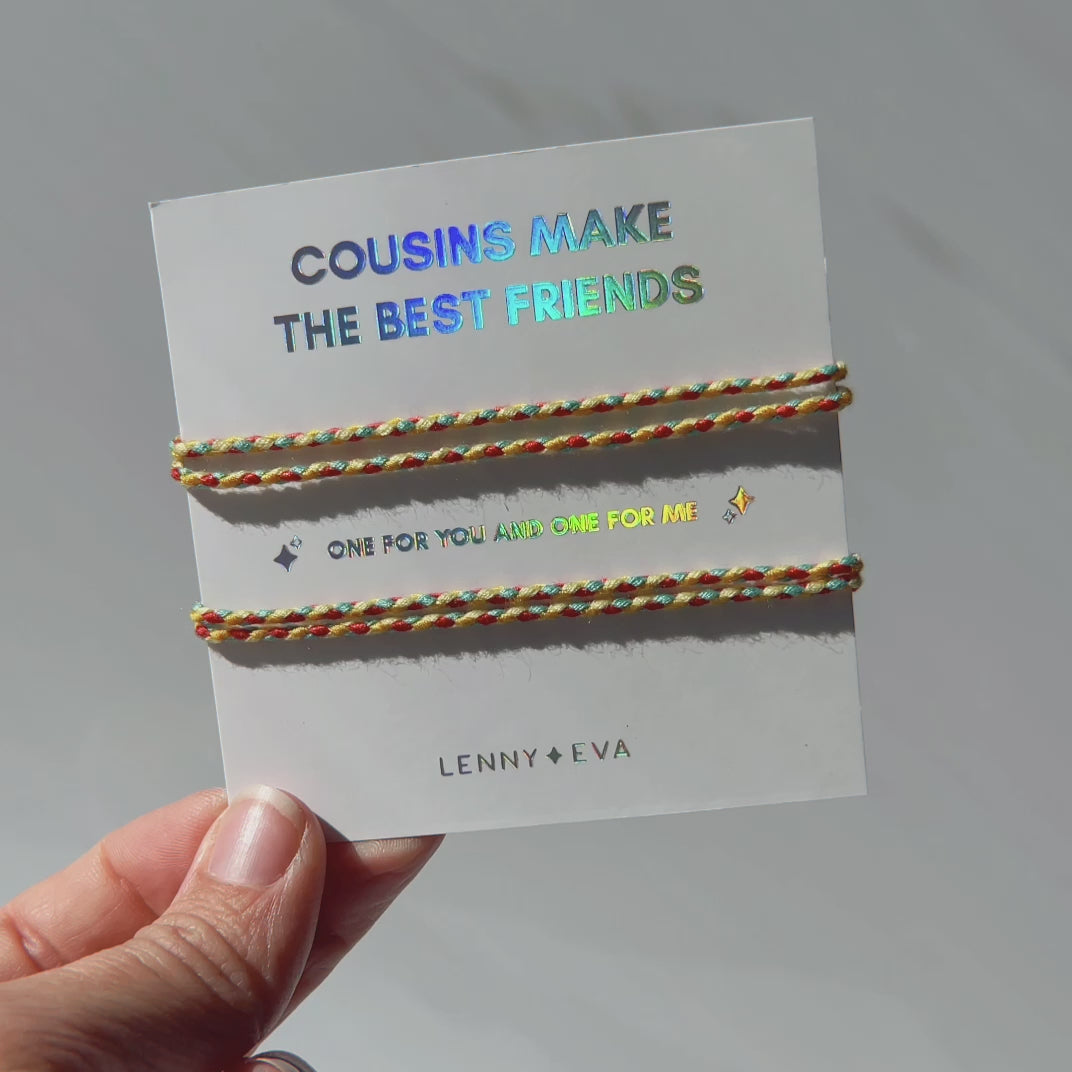 Load and play video in Gallery viewer, Shareable Friendship Bracelets-Cousins Make the Best Friends
