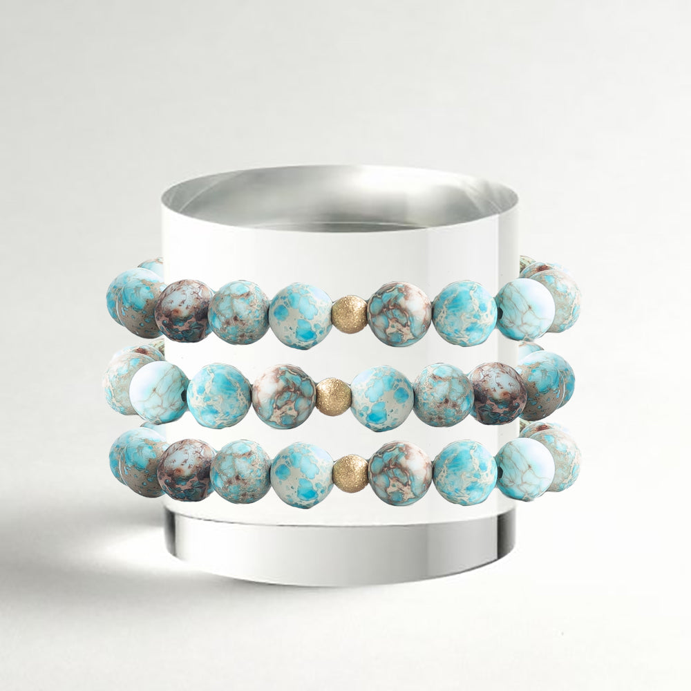 Gemstone Bracelet-Turquoise Jasper, 10mm – Lenny and Eva