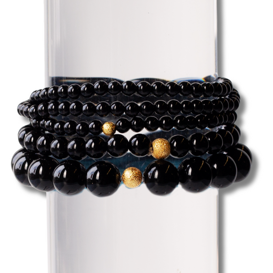 Load image into Gallery viewer, Gemstone Bracelets-Black Agate, 3 Sizes
