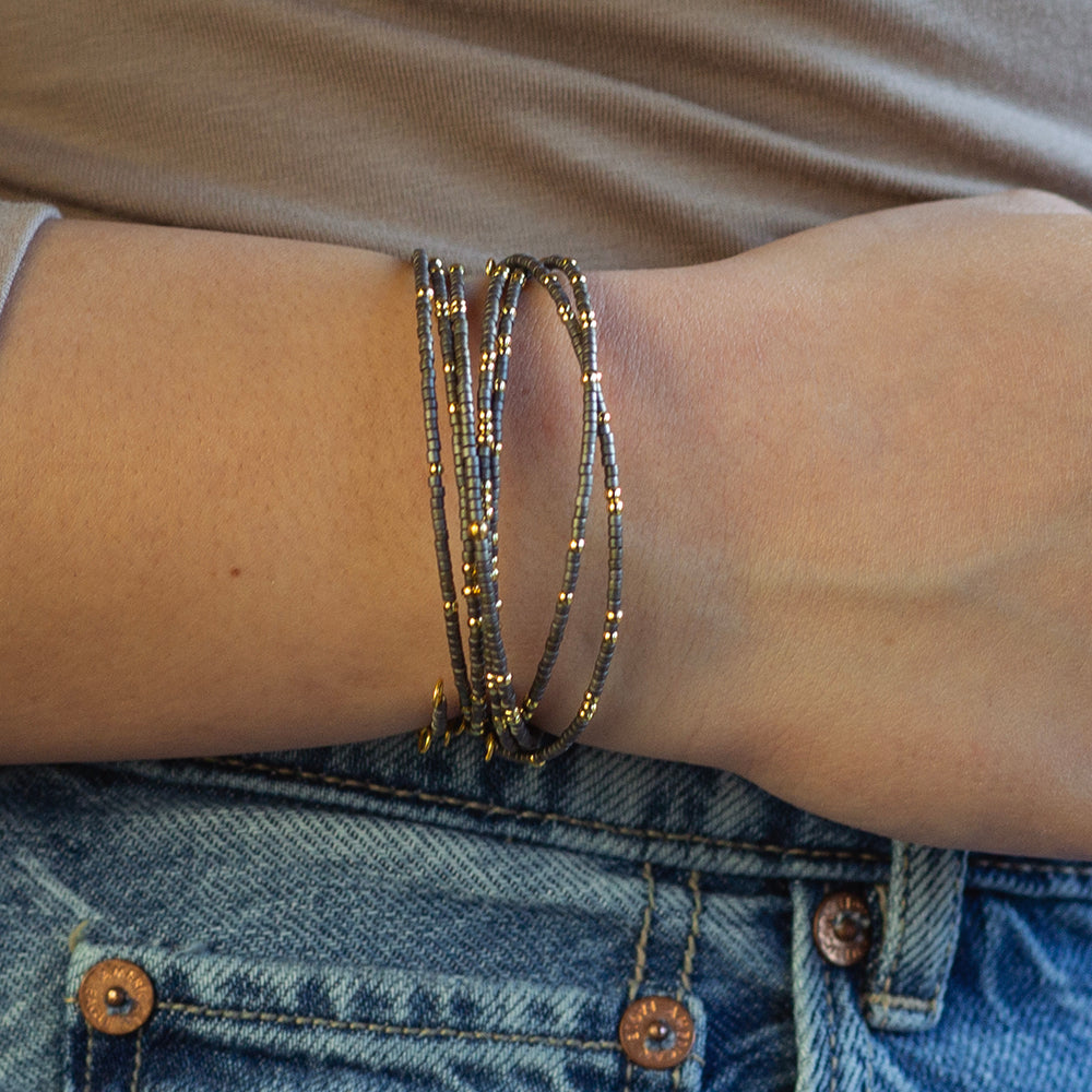 Confetti Bangle-Graphite