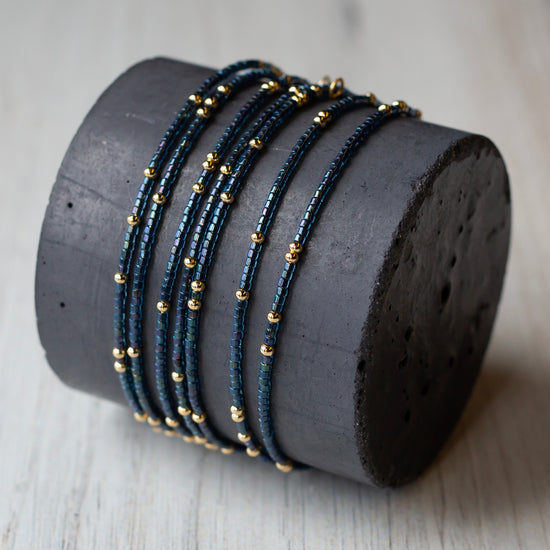 Confetti Bangle-Metallic Blue