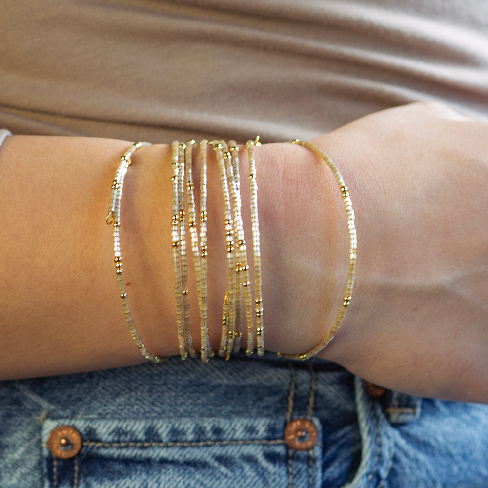 Confetti Bangle-Smoky Quartz