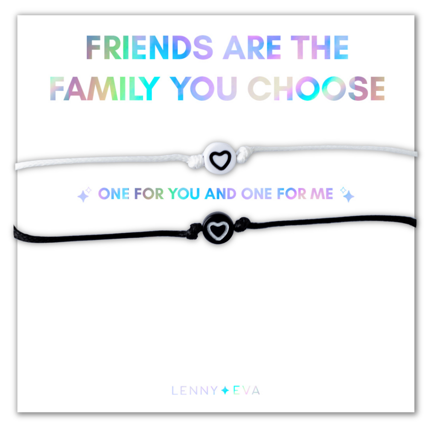 Shareable Friendship Bracelets-Friends are the Family You Choose, Waxed Cord