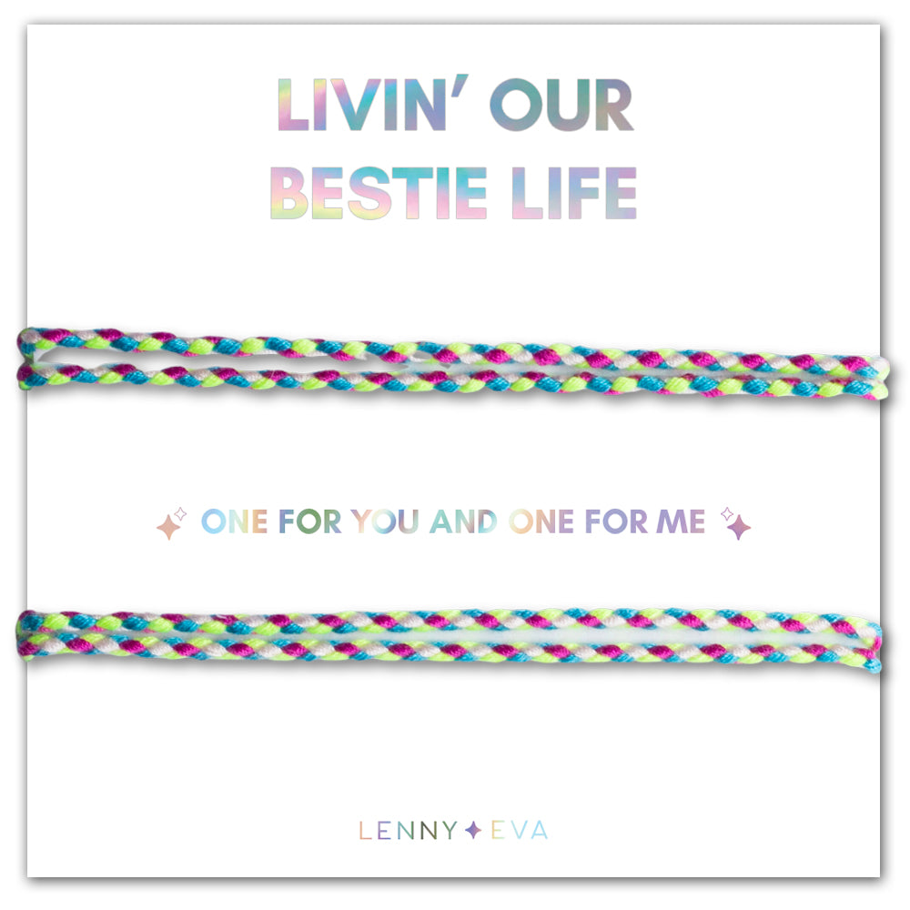 Lenny & Eva Friendship Bracelet: Mushroom - Rainbow