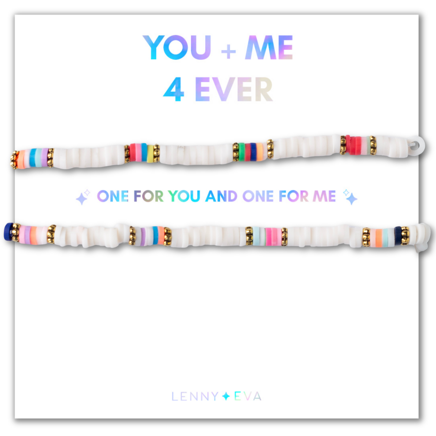 Shareable Friendship Bracelets-You+Me 4 Ever, Clay