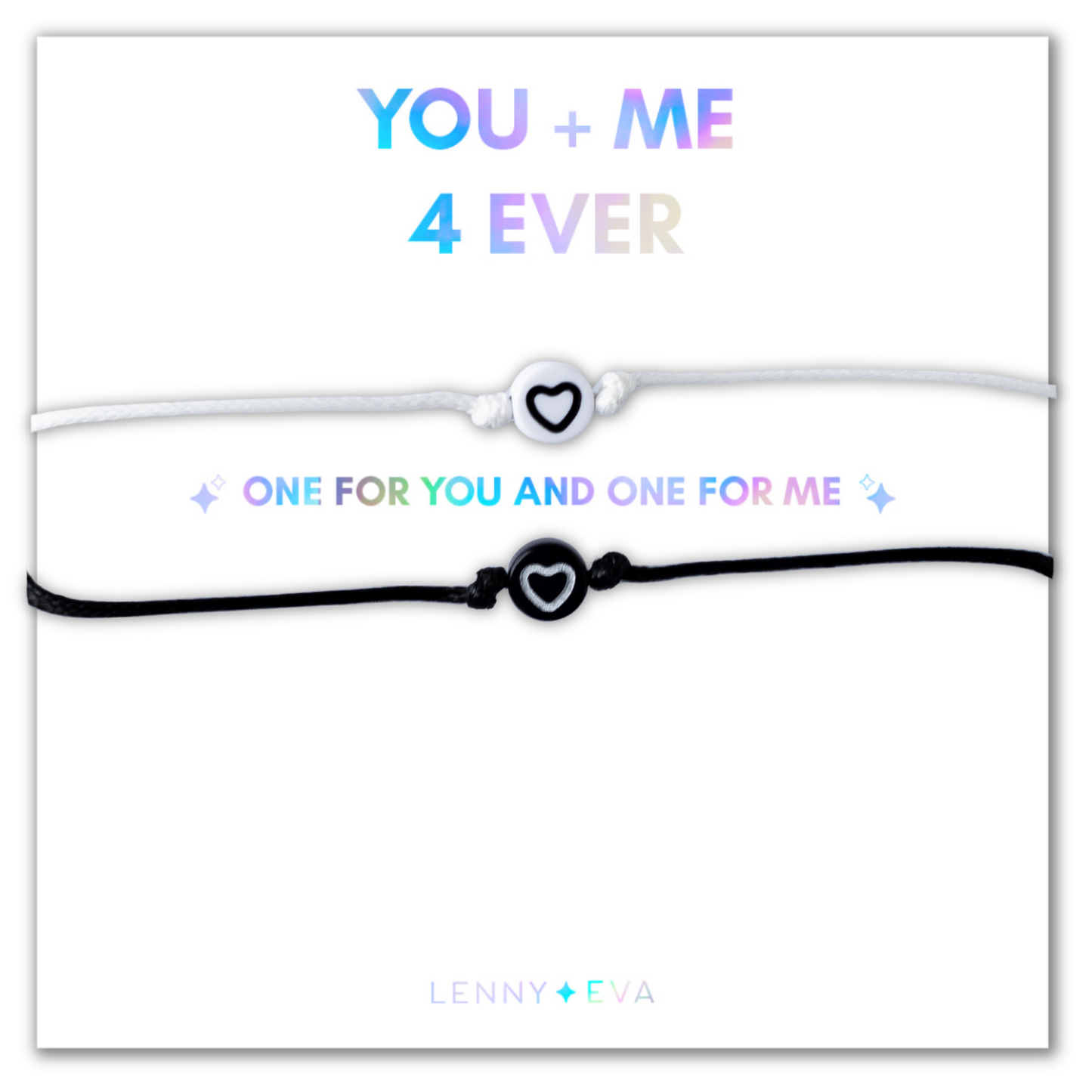 Shareable Friendship Bracelets-You+Me 4 Ever, Waxed Cord