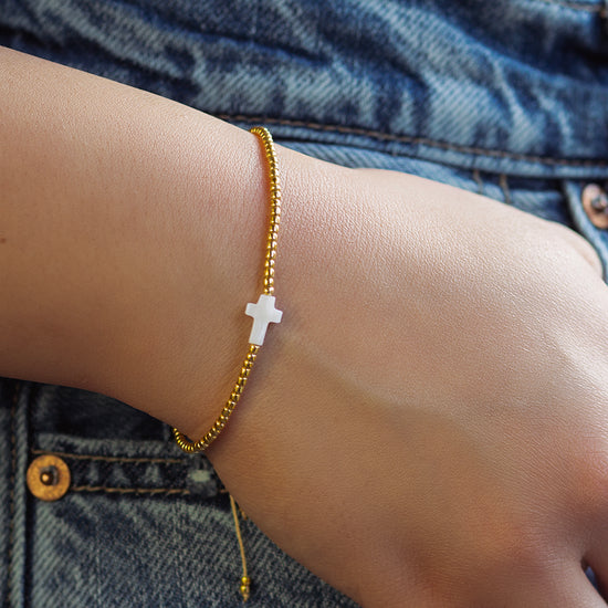 Intentions Cord Bracelet-Cross