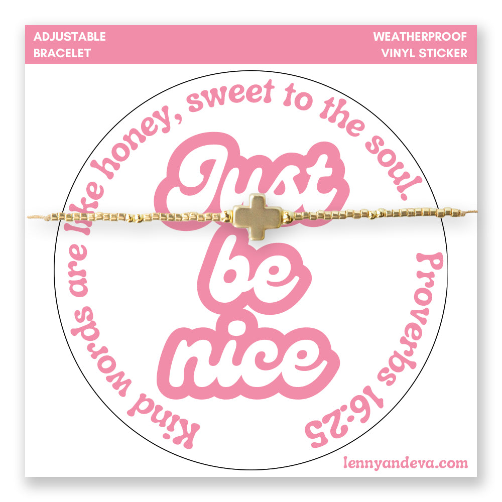 Let It Shine Beaded Cord Bracelet and Sticker Set-Just Be Nice