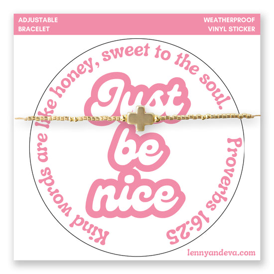 Let It Shine Beaded Cord Bracelet and Sticker Set-Just Be Nice