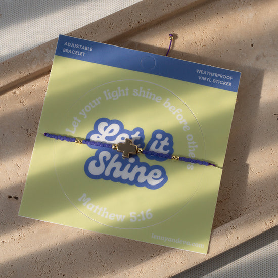 Let It Shine Beaded Cord Bracelet and Sticker Set-Light of Hope