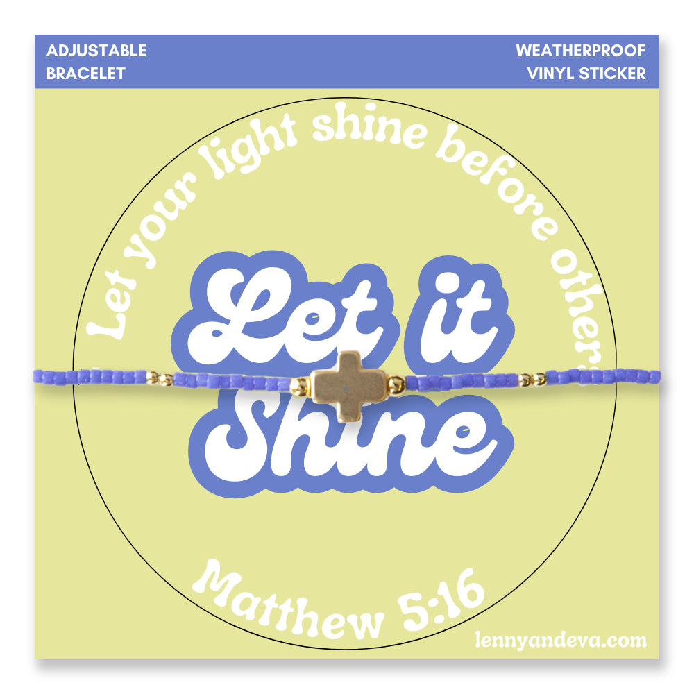 Let It Shine Beaded Cord Bracelet and Sticker Set-Light of Hope