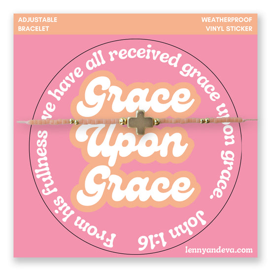 Let It Shine Beaded Cord Bracelet and Sticker Set-Grace Upon Grace