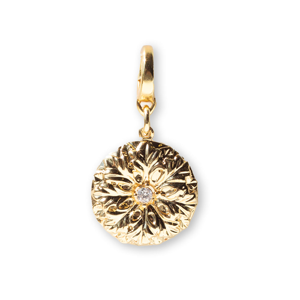 Flower Medallion Charm, CZ