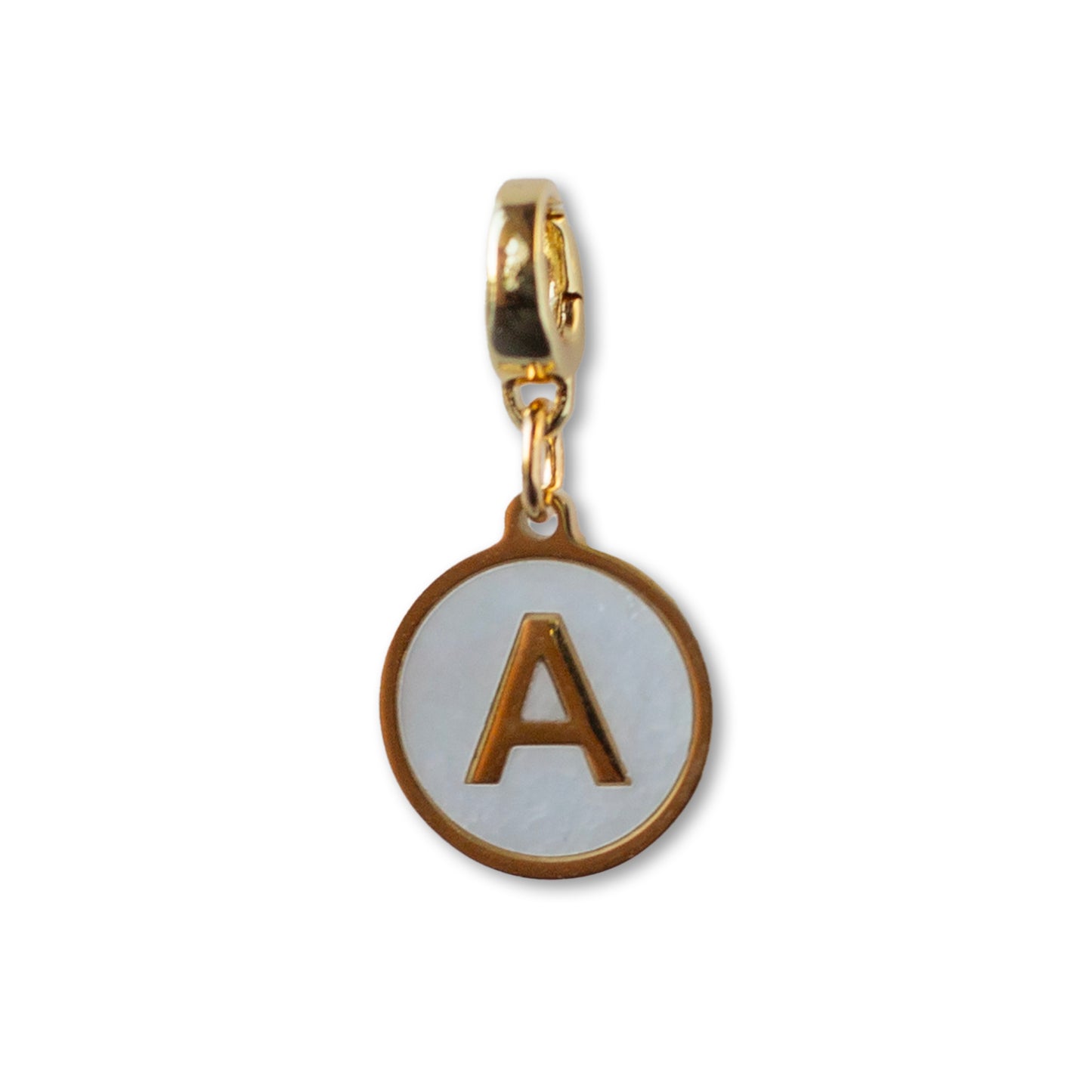 Letter A Charm, Mother of Pearl