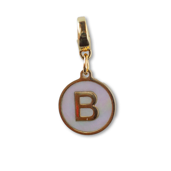 Letter B Charm, Mother of Pearl