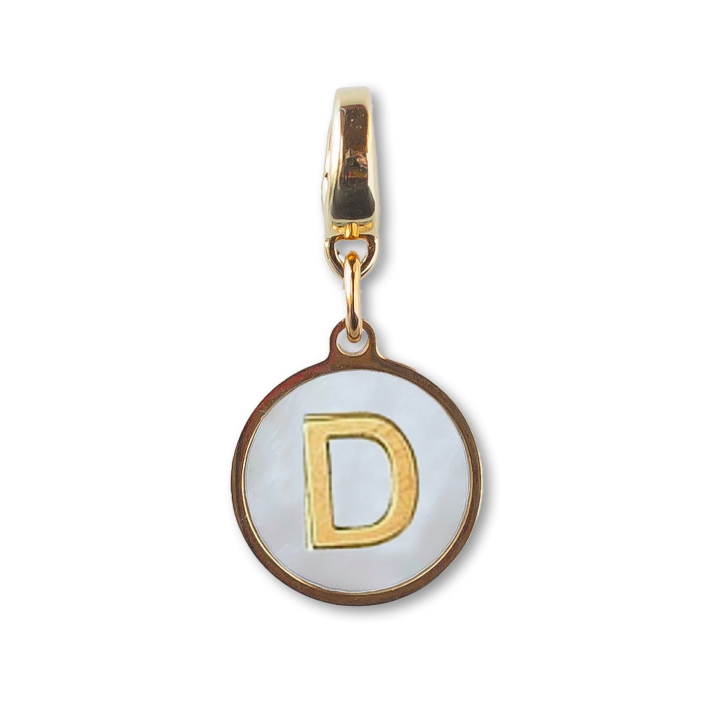 Letter D Charm, Mother of Pearl