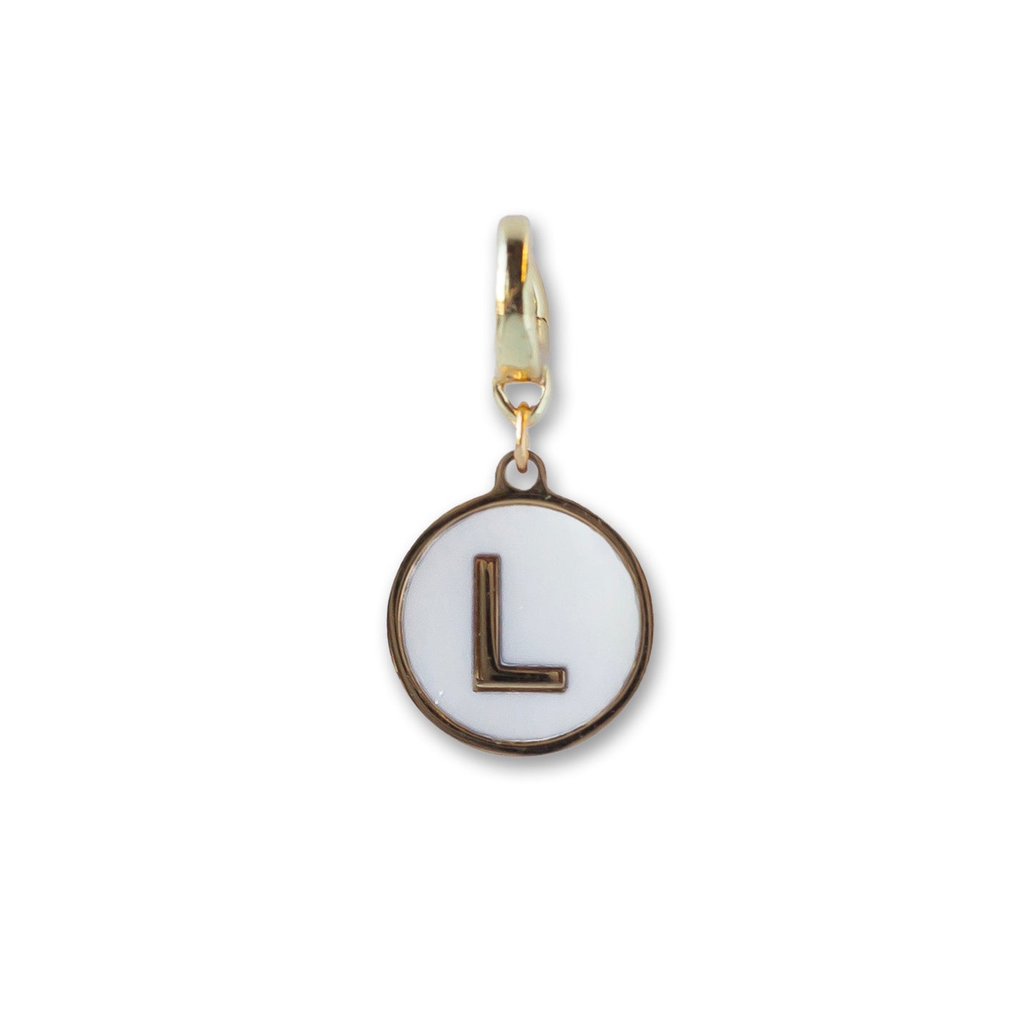 Letter L Charm, Mother of Pearl