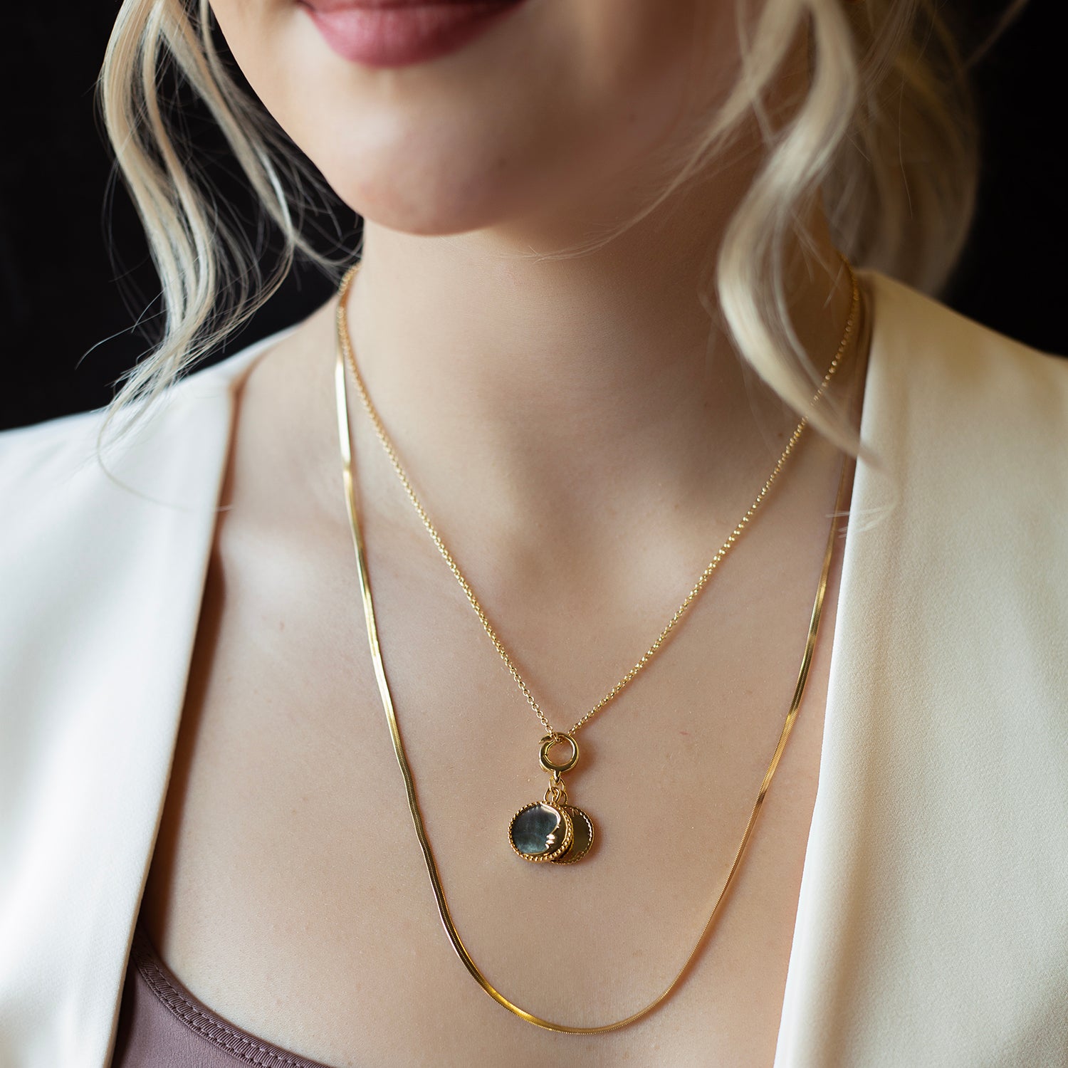 Sun & Moon Charm, Mother of Pearl – Lenny and Eva