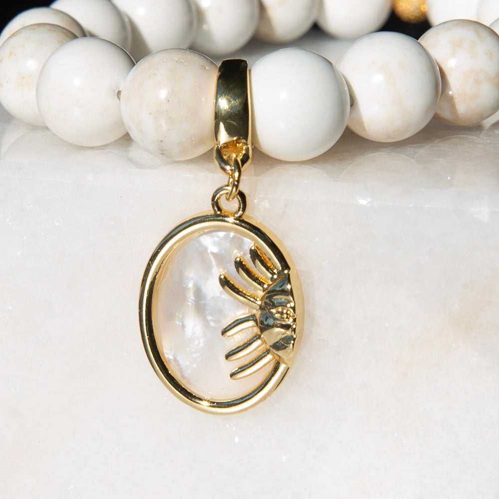 Load image into Gallery viewer, Sun Medallion Charm, Mother of Pearl
