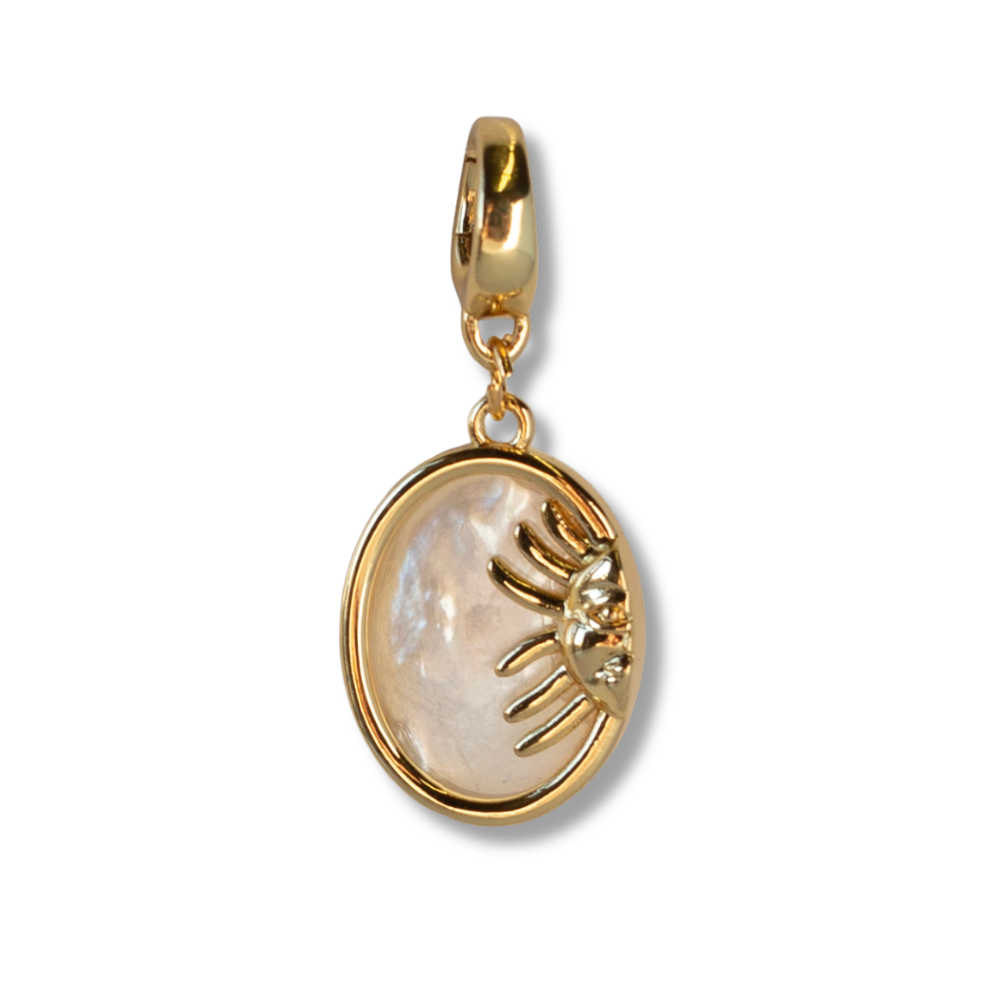 Load image into Gallery viewer, Sun Medallion Charm, Mother of Pearl
