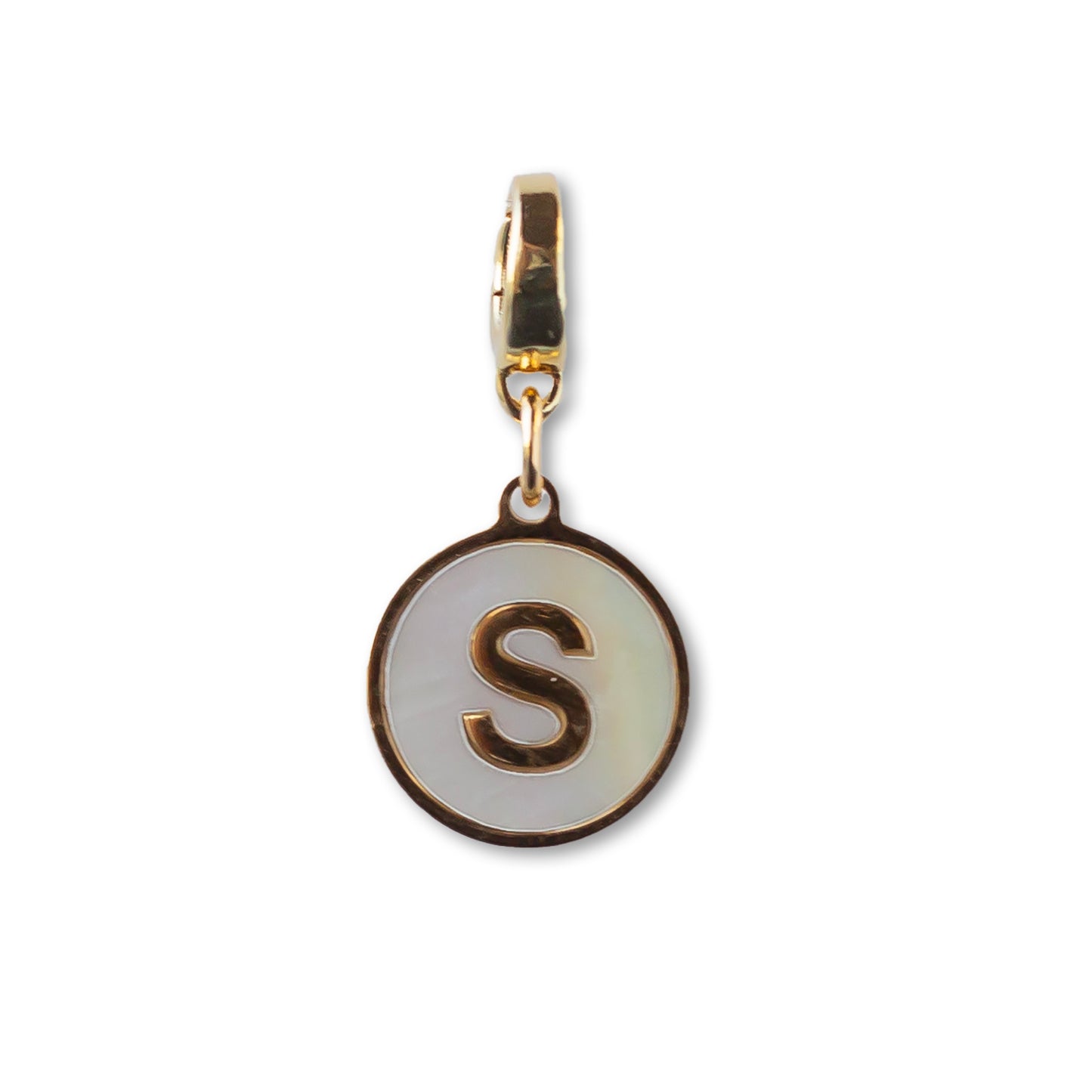 Letter S Charm, Mother of Pearl