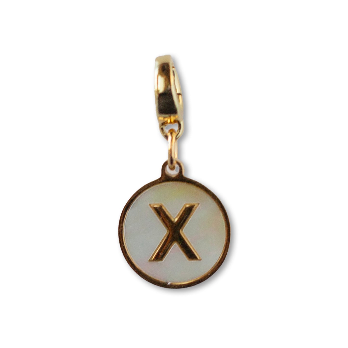 Letter X Charm, Mother of Pearl