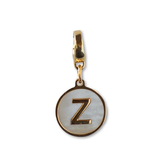 Letter Z Charm, Mother of Pearl