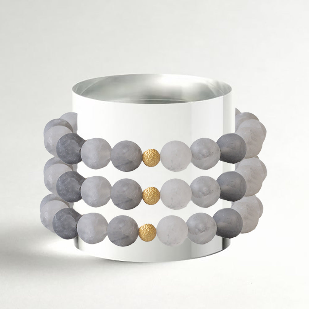 Gemstone Bracelet-Cloudy Quartz, 10mm