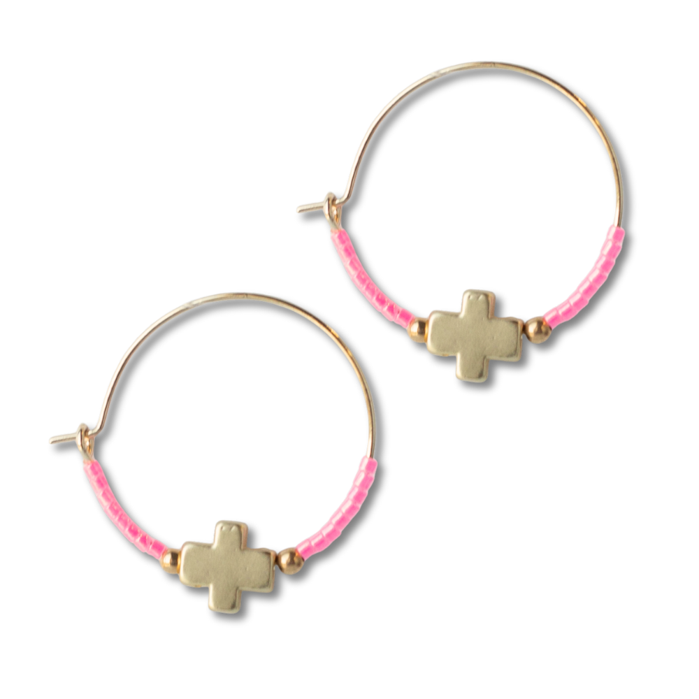 Load image into Gallery viewer, Faithful Earrings-Hot Pink
