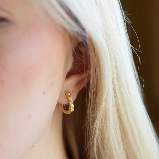 Load image into Gallery viewer, Gilded Earrings-Dot Hoops
