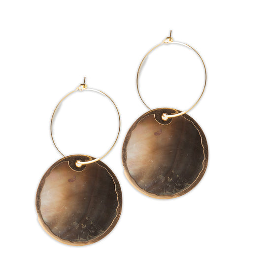 Intentions Earrings-Black Capiz Shell