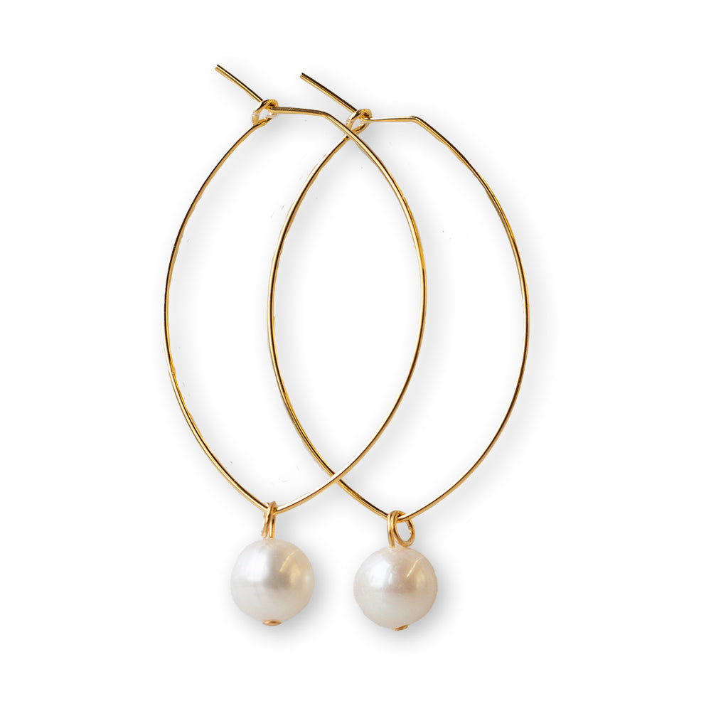 Lenny Earrings-Pearl