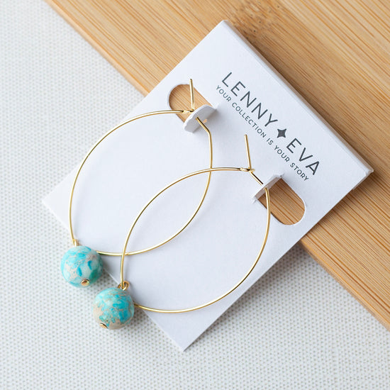Load image into Gallery viewer, Lenny Earrings-Turquoise Jasper
