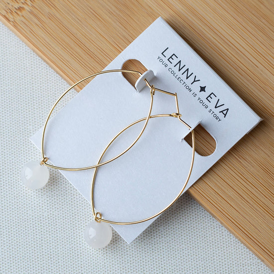 Lenny Earrings-White Agate