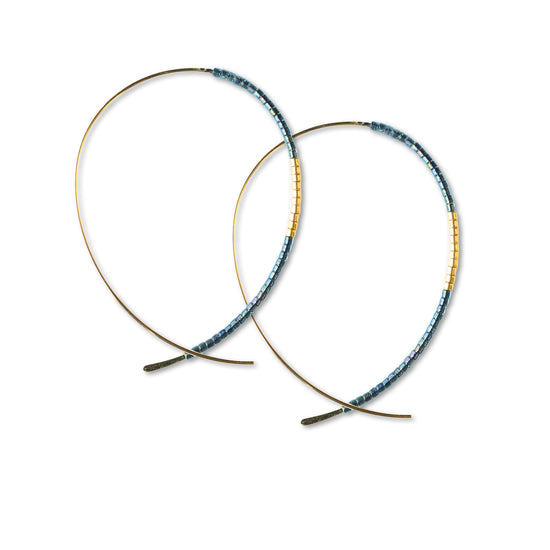 Norah Earrings-Metallic Blue