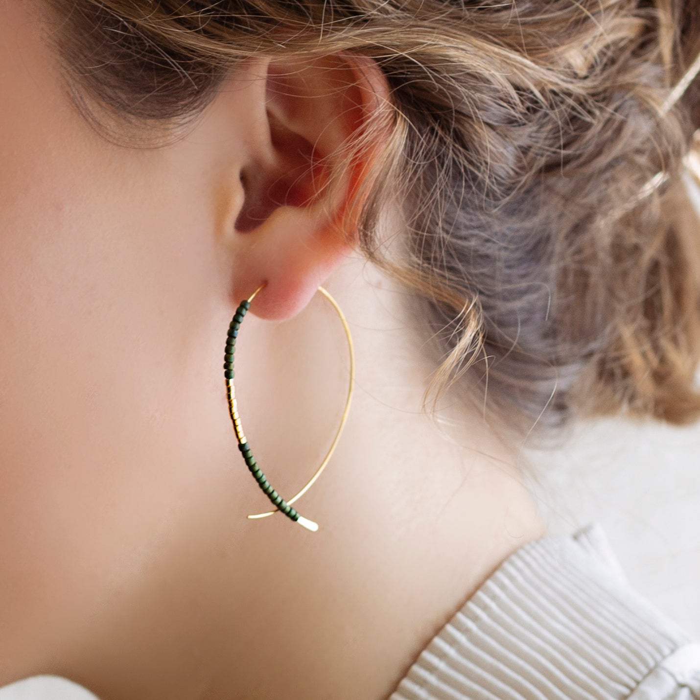 Norah Earrings-Olive