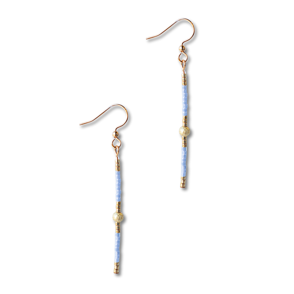 Blue Marquise and Rhinestone Fun Fashion Tassel Earrings | Headshot Earrings  | L&M Bling - lmbling