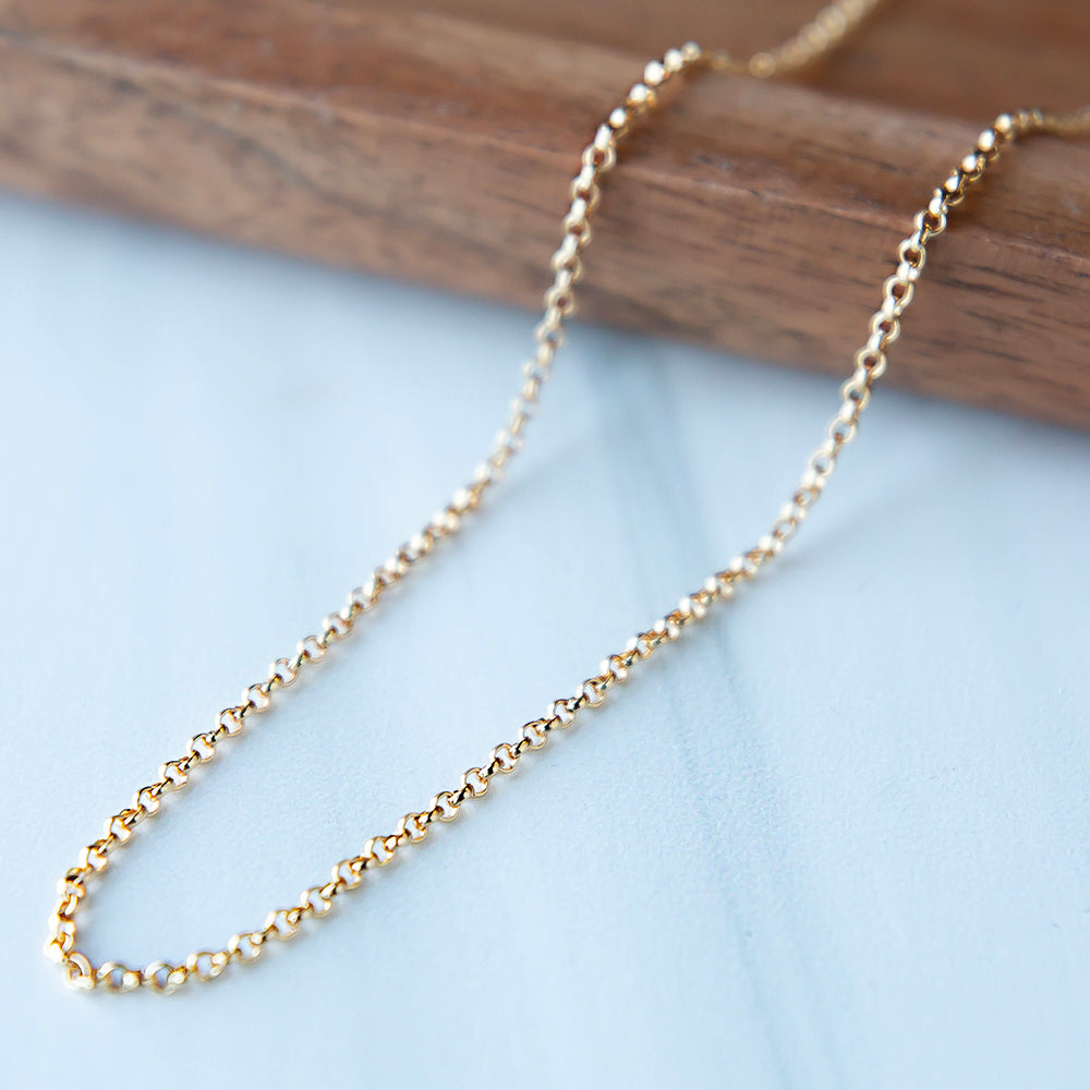 Gilded Chain Necklace-Cable, 18