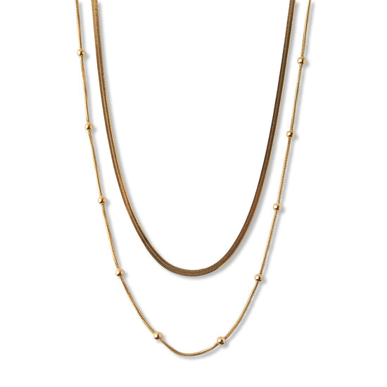 Gilded Chain Necklace-Layered Satellite