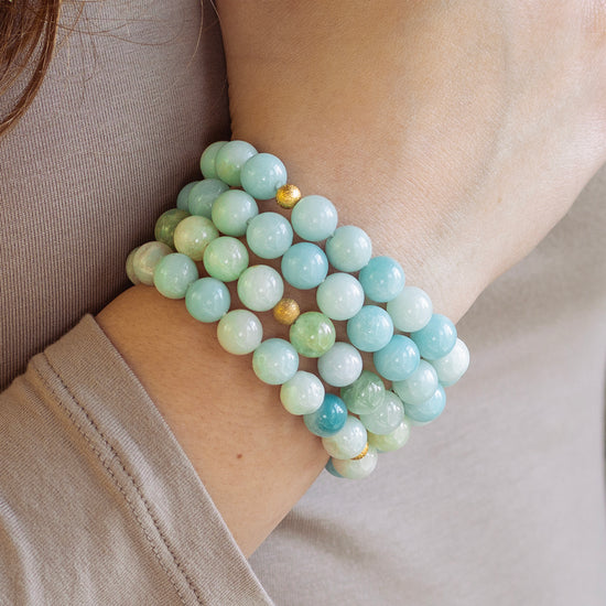 Gemstone Bracelet-Amazonite, 10mm