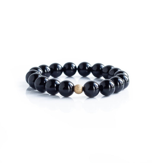 Stretch Bracelet | 4mm Beads (Black Agate) – Cherry Tree Collection