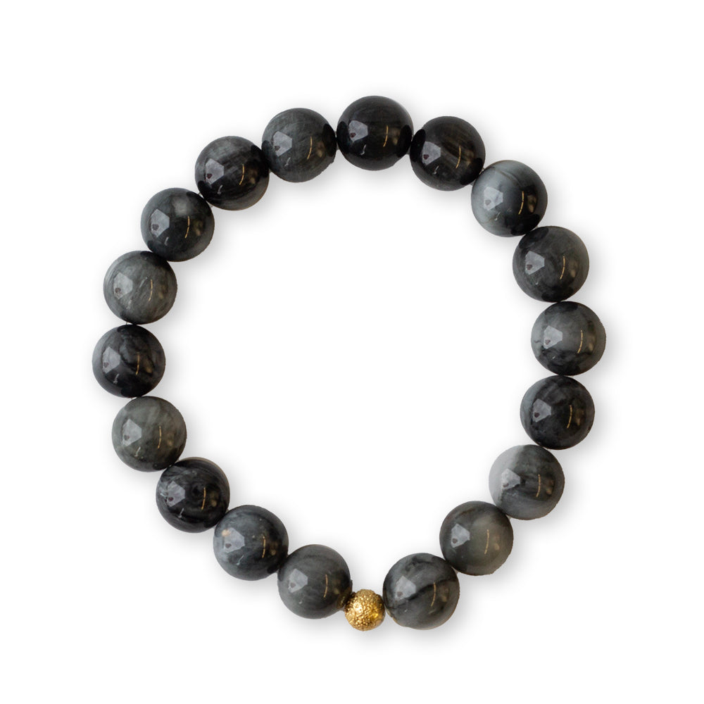 Gemstone Bracelet-Charcoal Jasper, 10mm